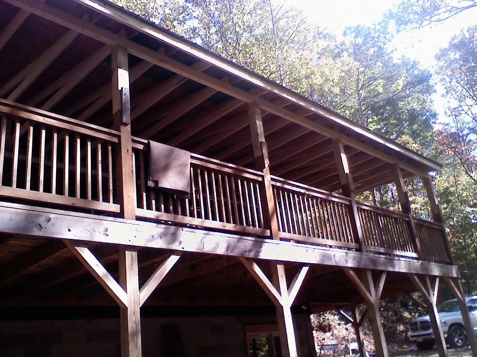 Timber framing under a new elevated porch and deck — Roof Leak Repair in Vina by Roofing Brothers